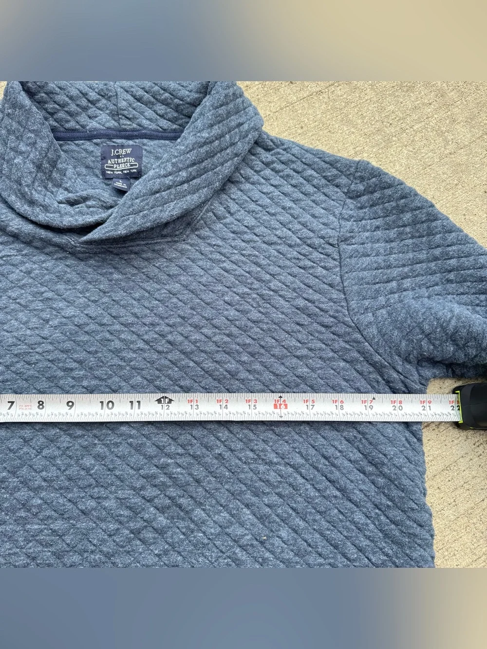 J.Crew Quilted Shawl Collar Blue Nebula Men’s Pullover Sweater Size Large BU376